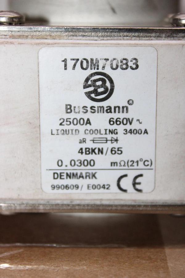 Used BUSSMANN FUSE 170M7083 2500A 660VAC **WARRANTY INCLUDED**