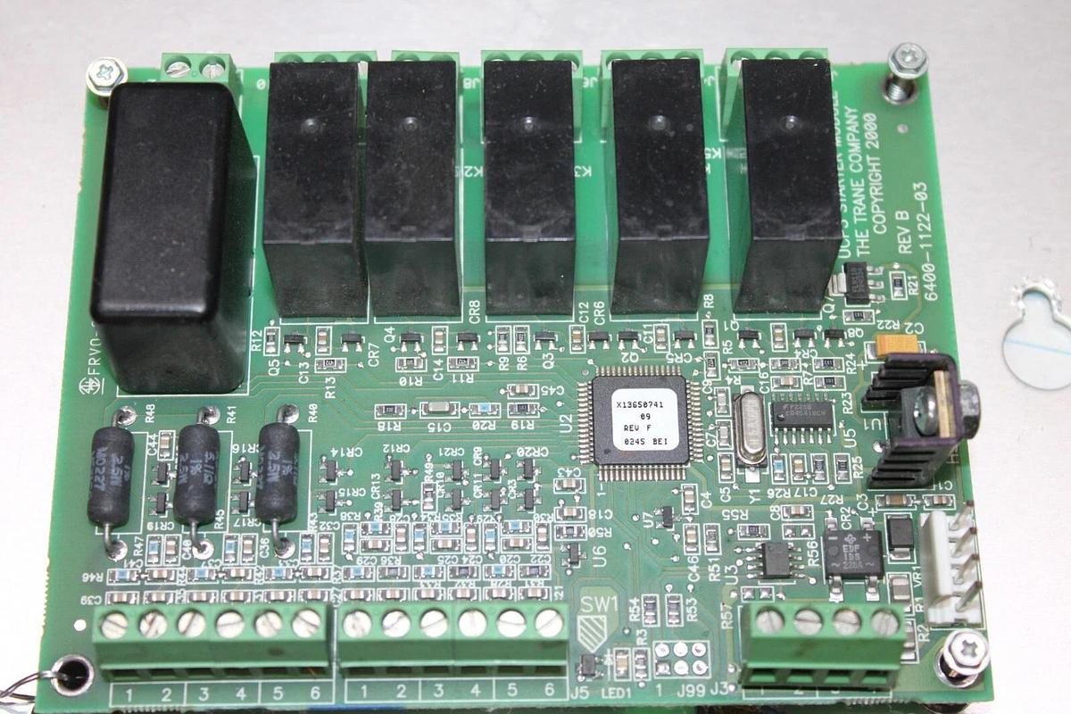 Used TRANE UCP3 STARTER MODULE CIRCUIT BOARD X13650741-09 REV. F 6400-1122-03 REV. B