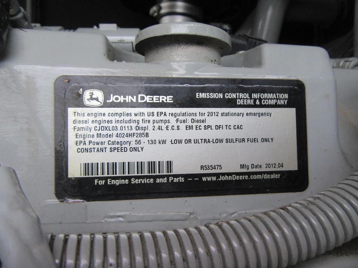 Used 50 KW DIESEL GENERATOR MTU 120/240 V JOHN DEERE SOUND ENCLOSED 338 HRS VIDEO