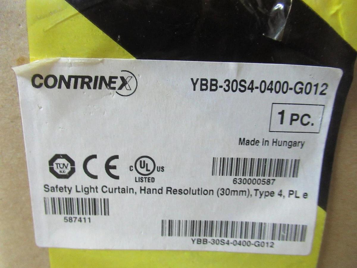 NIB CONTRINEX SAFETY LIGHT CURTAIN PAIR YBB-30S4-0400-G012 / YBB-30R4-0400-G012