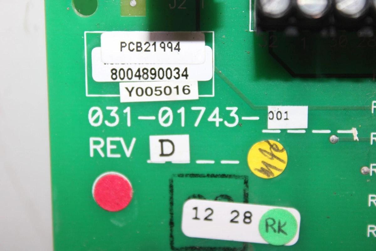 Used YORK HVAC CHILLER INPUT/OUTPUT CIRCUIT BOARD 031-01743-001 REV. D **WARRANTY**