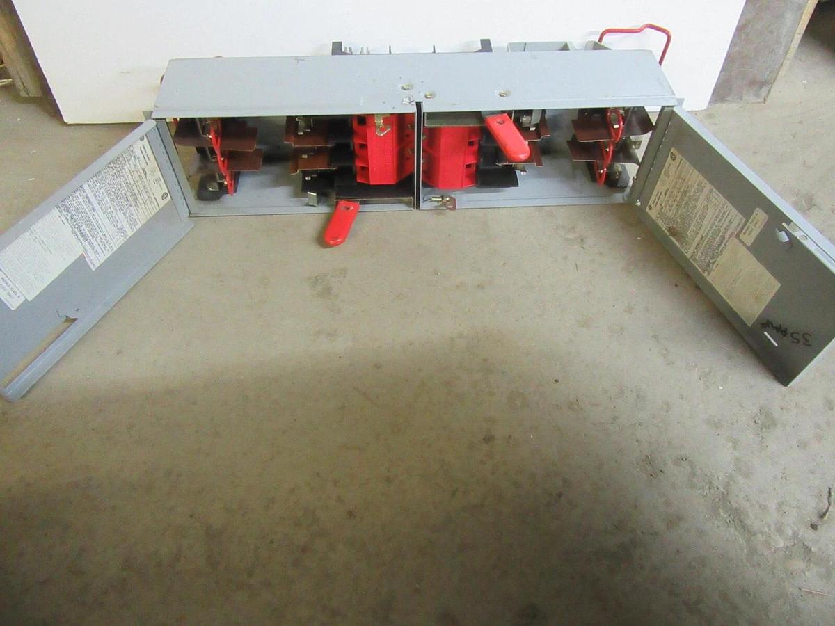 Used GE DUAL SPECTRA FUSIBLE PANEL SWITCH ADS36060HD 60 AMP 600 VOLT 50 HP
