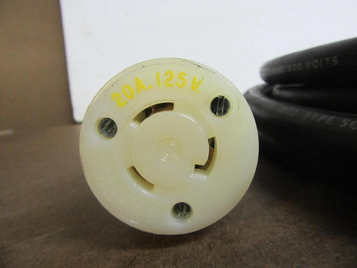 Used 25' SO 12/3 POWER CORD WIRE 20 A 120 V 1 PH HUBBELL / HART TWIST-LOCK PLUG SOW-A