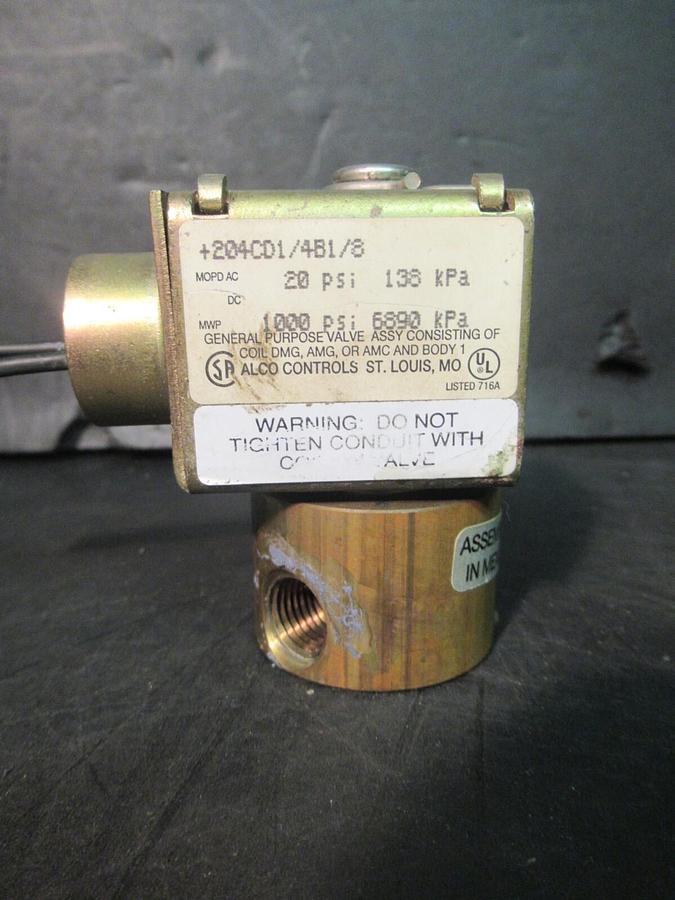 Used ALCO SOLENOID VALVE X13320472-01 1000 PSI - 120 VOLT - 17 WATT - 6890 KPSA
