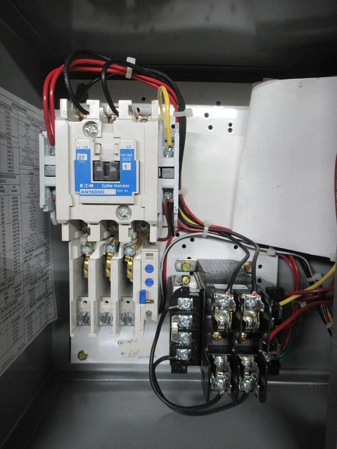 EATON COMBINATION STARTER ECN0718CAB TYPE: 12 W/ AN16DN0 27 AMP 600 VAC