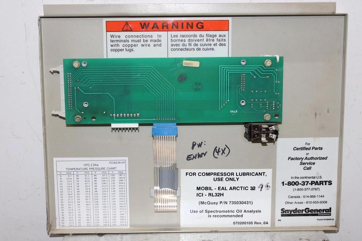 Used MCQUAY MICROTECH CONTROL PANEL 070200105 REV. 0A 735030431 **WARRANTY**