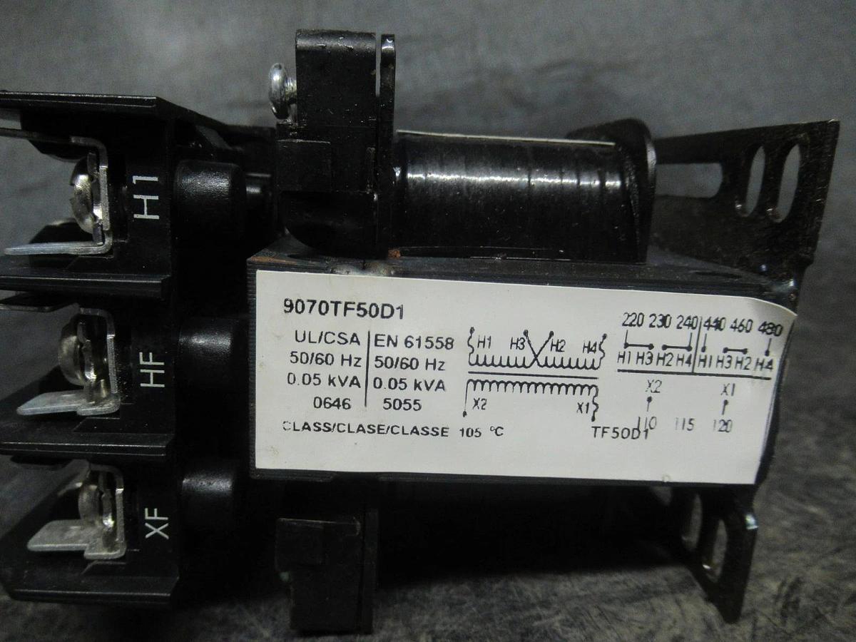 Used SQUARE D TRANSFORMER 9070TF50D1 50VA 50/60HZ 480V **WARRANTY INCLUDED**