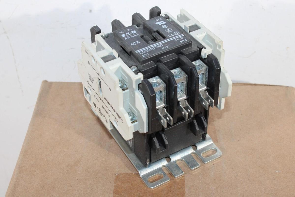 Used EATON CONTACTOR C25DNF340 40 AMP 3-POLE COIL: 24 VOLT **WARRANTY**