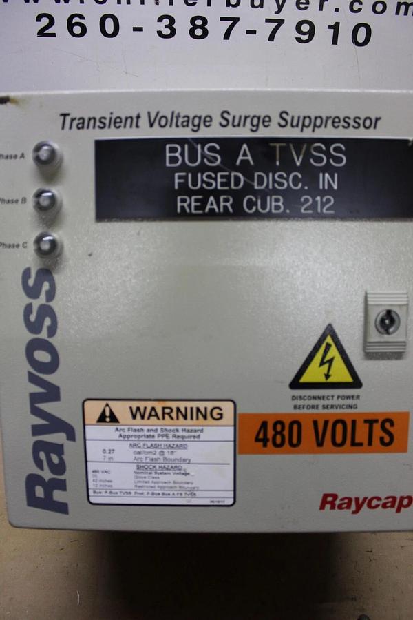 Used RAYCAP TRANSIENT VOLTAGE SUPPRESSOR RAYVOSS-277-3Y-M1-3-06-C-H 100 AMP