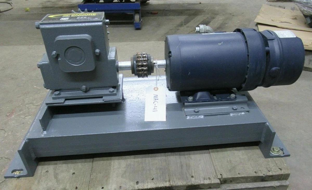 Used 1 HP SE ENCORE E26 WINSMITH XDBS 40:1 GEAR BOX W/ LEESON MOTOR & STEARNS BRAKE