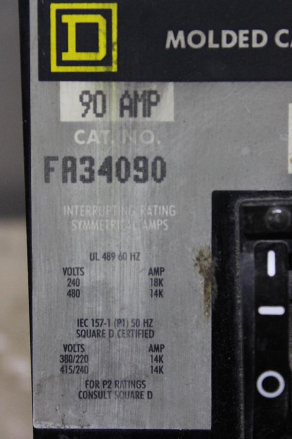 Used SQUARE D I-LINE CIRCUIT BREAKER KA36125G 125 AMP 600 VOLT 3-POLE
