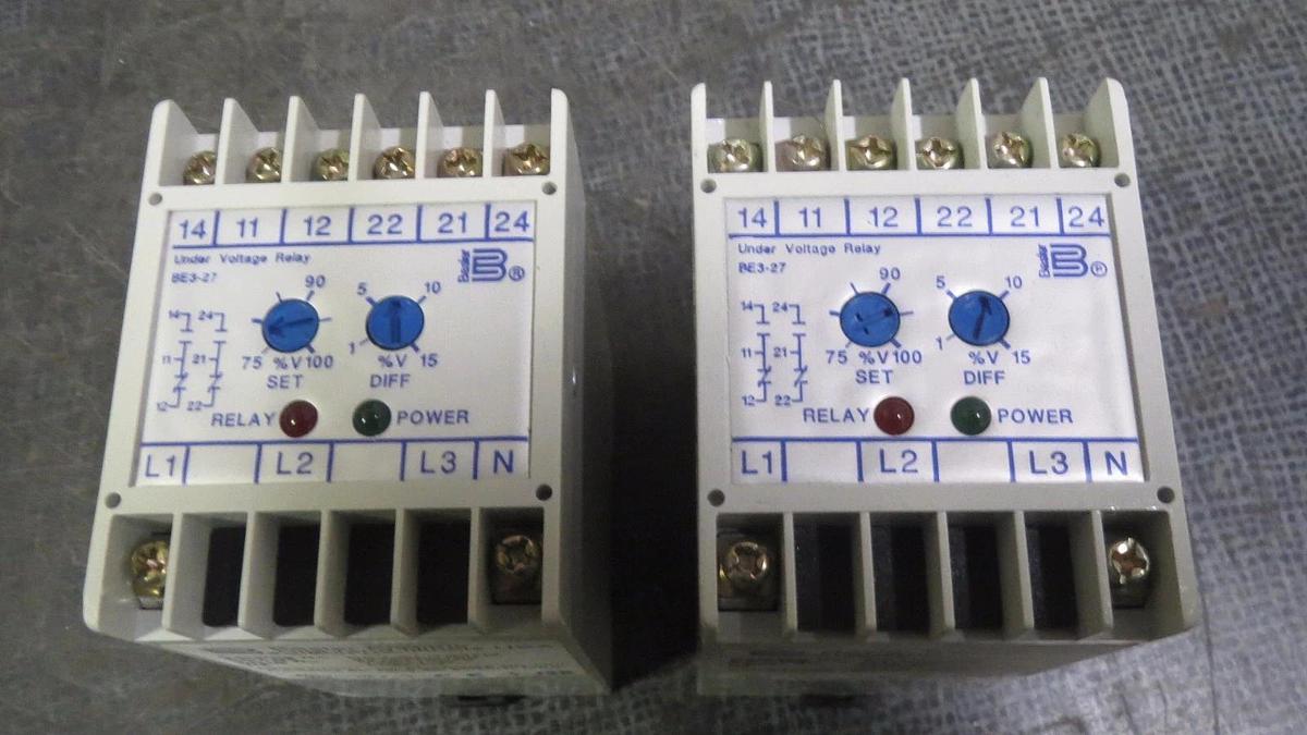Used (1) BASLER ELECTRIC BE3-27 UNDER VOLTAGE RELAY 120 VAC MODEL: BE3-27-1A1N2