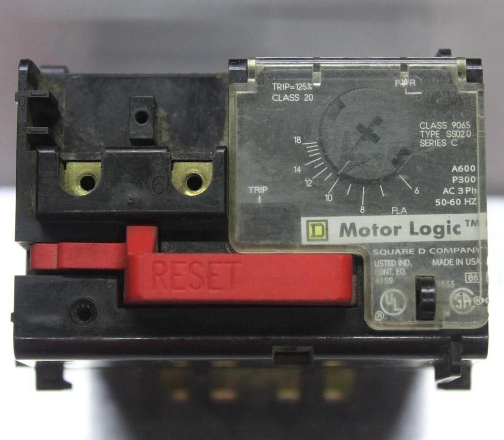 Used SQUARE D MOTOR LOGIC ADJUSTABLE OVERLOAD RELAY SS020 6-18 AMP **WARRANTY**