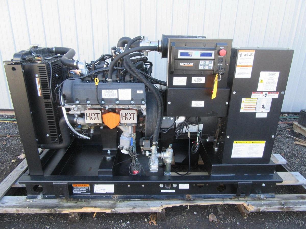 Used 35 KW GENERATOR GENERAC NATURAL GAS LP PROPANE 120/240 V 1 PH 30 KW 40KW 416 HRS