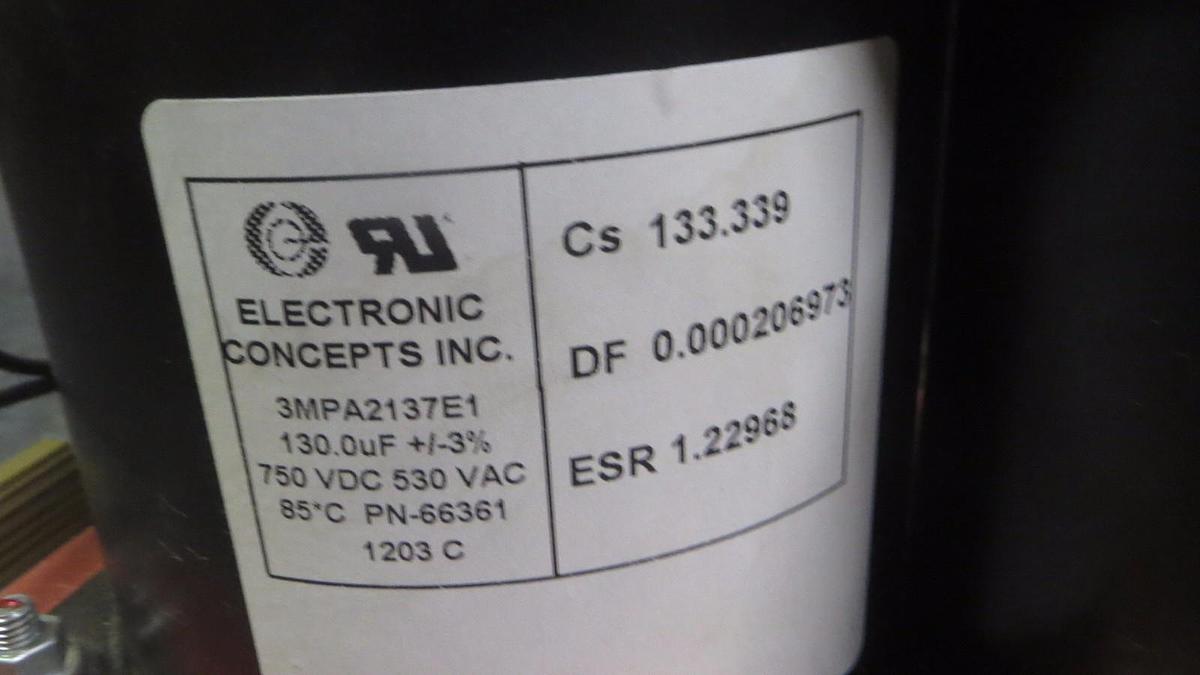 Used SOLID STATE CAPACITOR BANK 66661 W/ CAPACITOR 66361 X 6 & FWH-150B FUSES