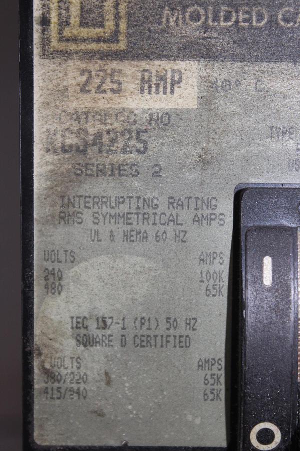 Used SQUARE D I-LINE CIRCUIT BREAKER KC34200 200 AMP 480 VAC 3-POLE