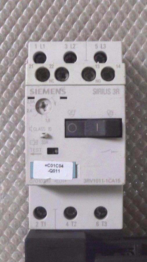 Used SIEMENS SIRIUS MOTOR START SET 1.8-2.5 AMP # 3RV1011-1CA15 W/ 3RT1016-1BB42 X 2