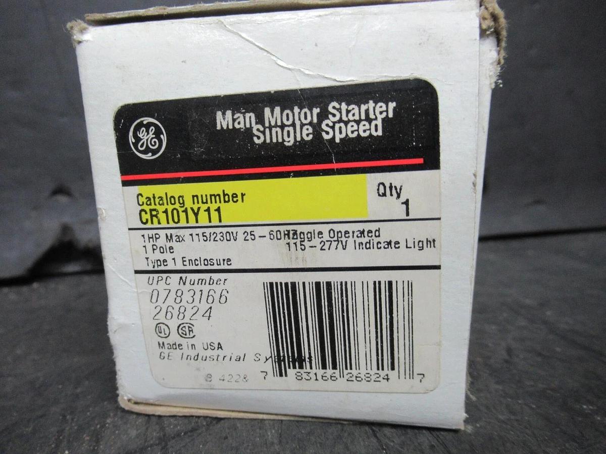 NEW SURPLUS GE MANUAL MOTOR STARTER CR101Y11 1 HP 115/230 VOLT 50/60 HZ