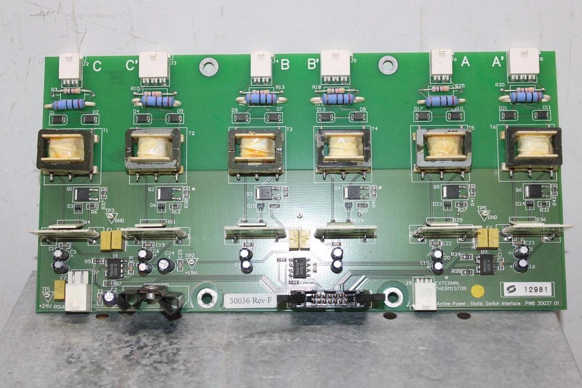 Used ACTIVE POWER STATIC SWITCH INTERFACE 30037-01 30036 REV. F **WARRANTY**