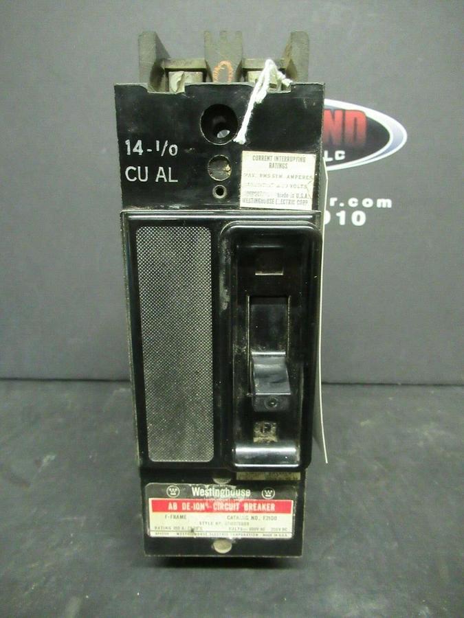 Used 100 AMP WESTINGHOUSE AB DE-ION BREAKER F2100 600 VAC 2 POLE AB POLES *WARRANTY!*