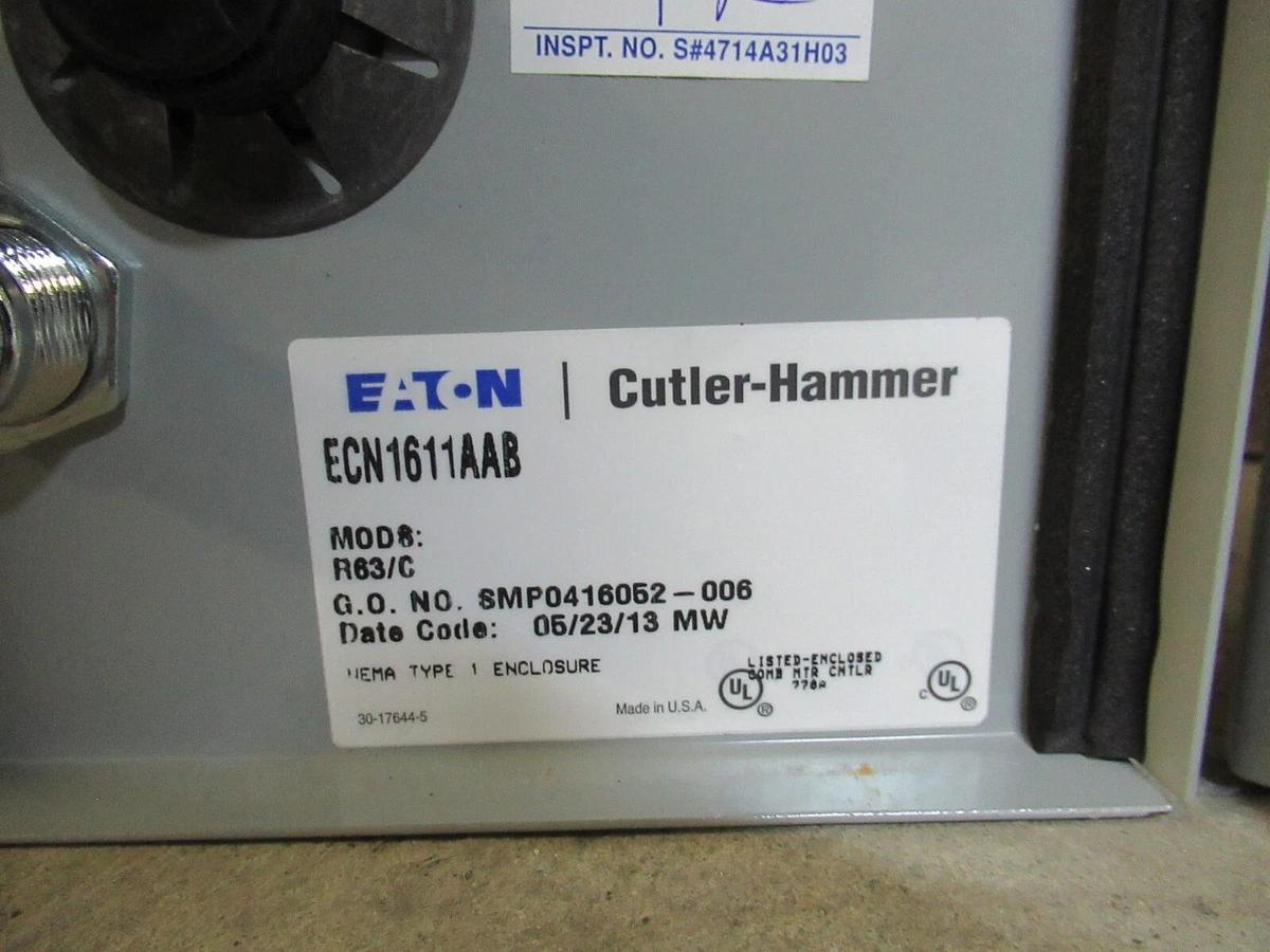 NEW SURPLUS EATON COMBINATION STARTER ECN1611AAB MODS: R63/C W/ AN19DN0 120 COIL