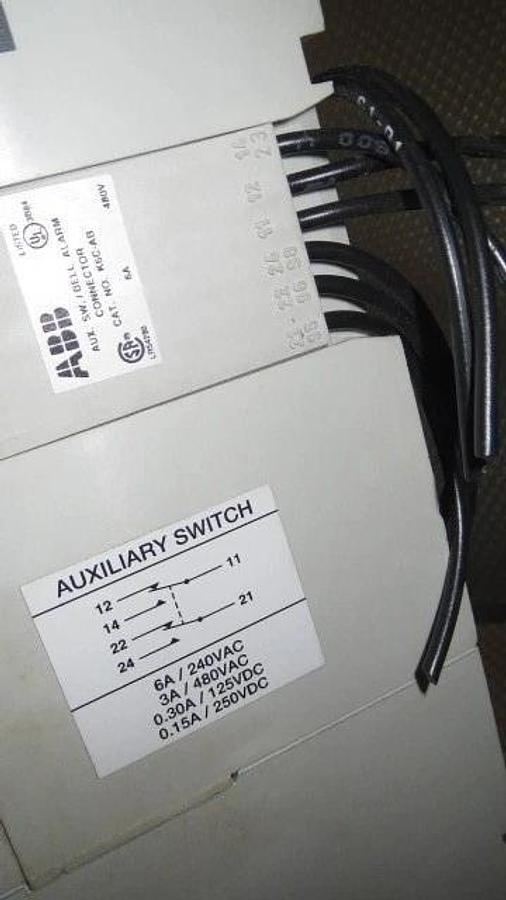 Used ABB D/C BREAKER SACE S6 600 AMP, 600 VAC 500 VDC W/ 600 AMP TRIP, 2 POLE