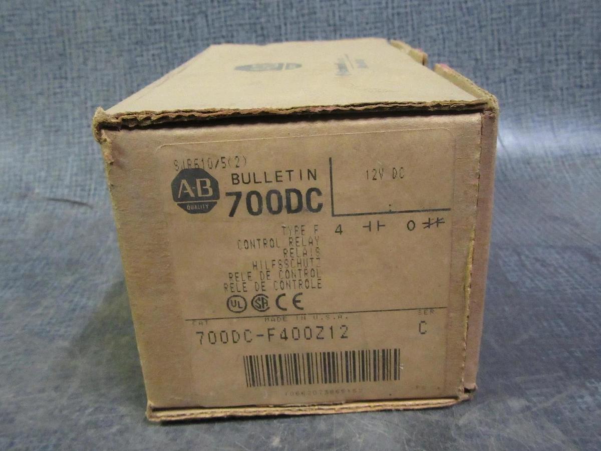 Used NEW ALLEN BRADLEY NIB 700 DC-F CONTACTOR 700DC-F400Z12 SERIES C 12VDC 10A