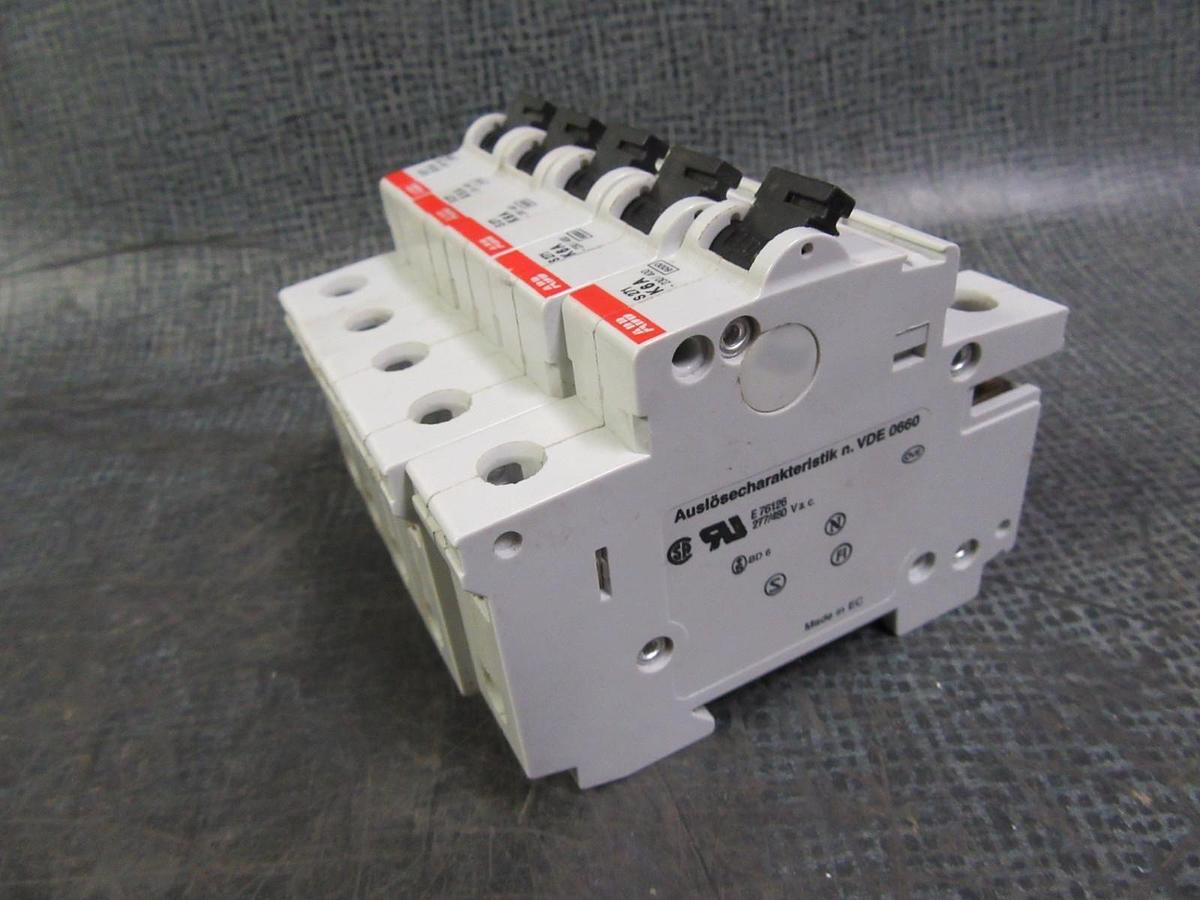Used LOT OF 5 ABB S271 K6A CIRCUIT BREAKER 6 AMP 1 POLE 277 / 480 VOLT **WARRANTY!**