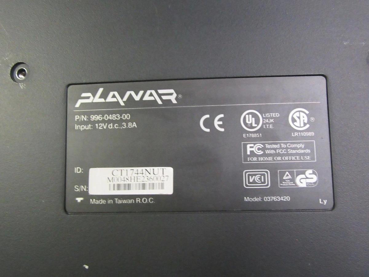 Used PLANAR 17.4IN LCD MONITOR RESISTIVE TOUCH SCREEN 996-0483-00 **WARRANTY**
