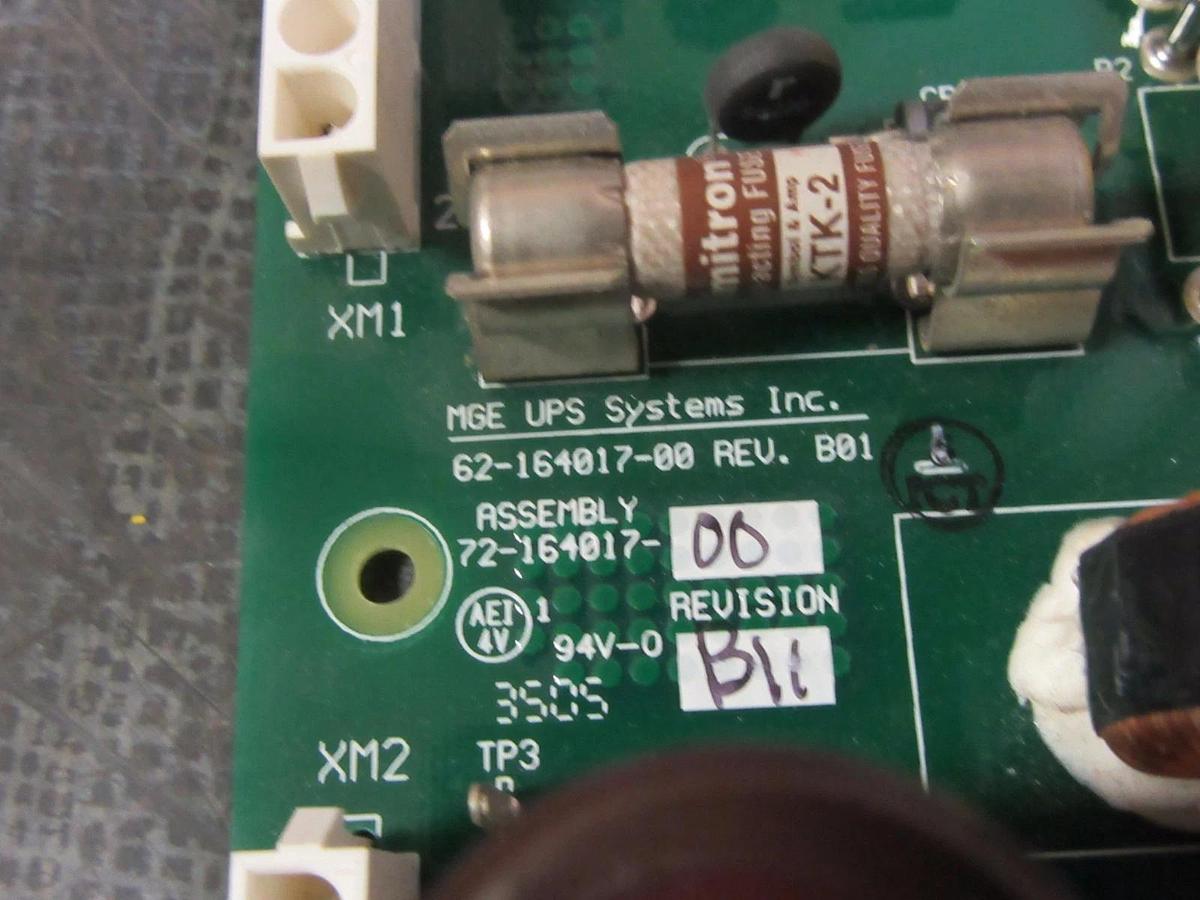 Used MGE UPS SYSTEMS CIRCUIT BOARD MODEL: 72-164017-00 ; 62-164017-00 **WARRANTY**