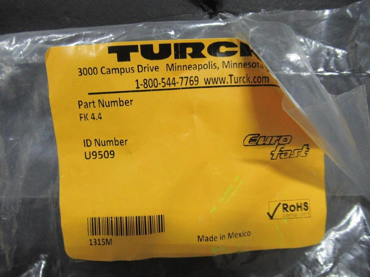 NEW IN BAG TURCK SINGLE ENDED RECEPTICLE MULTI-PIN FK-4.4 U9509 250 VOLT 4 AMP