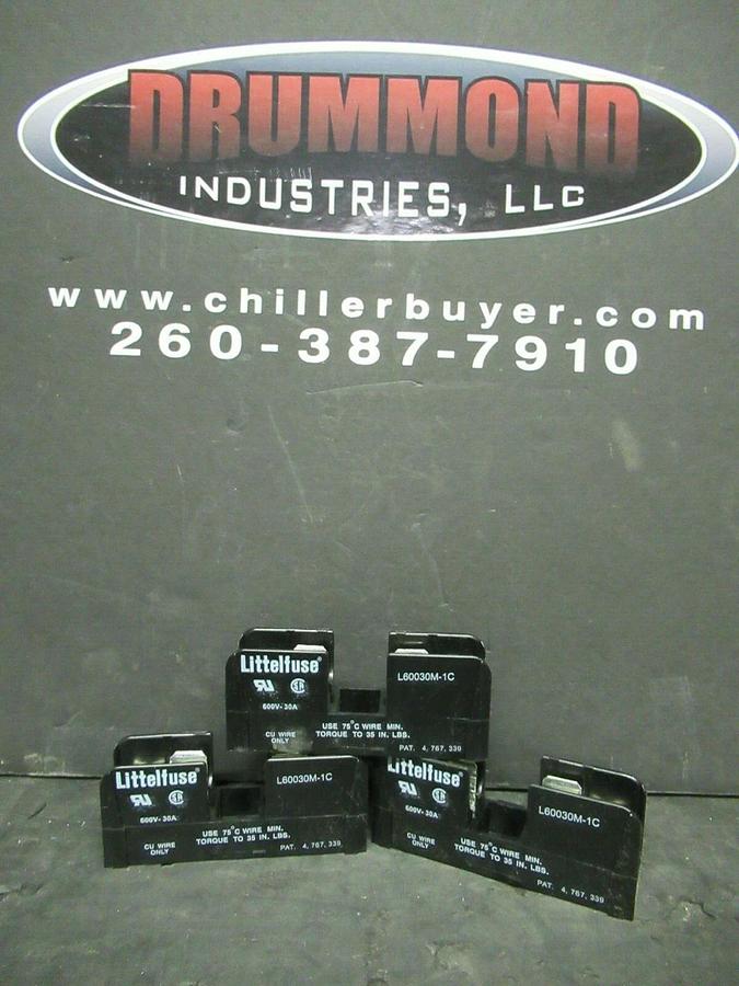 Used (3) LITTELFUSE FUSE LUG SET L60030M-1C 600 VOLTS 30 AMP **WARRANTY INCLUDED!**