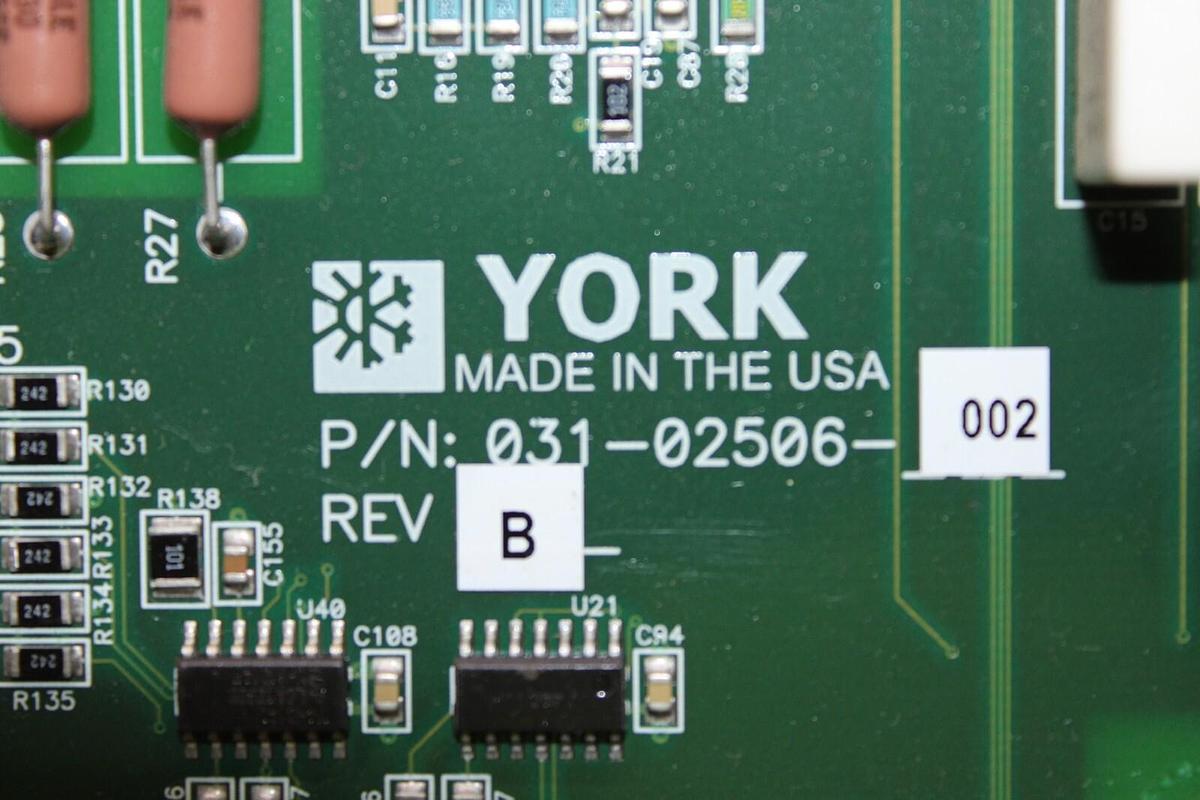 Used YORK CHILLER VSD LOGIC CIRCUIT BOARD 031-02506-002 REV. B *WARRANTY*