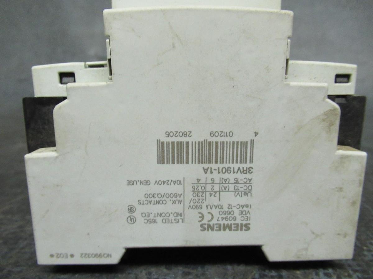 Used SIEMENS MANUAL MOTOR START 3RV1021-1CA10 600V 2.5A 2HP **WARRANTY INCLUDED**
