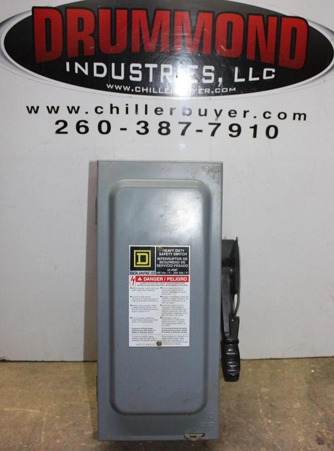 Used SQUARE D HEAVY DUTY SAFETY DISCONNECT SWITCH H321N 30 AMP 240 VAC TYPE 1