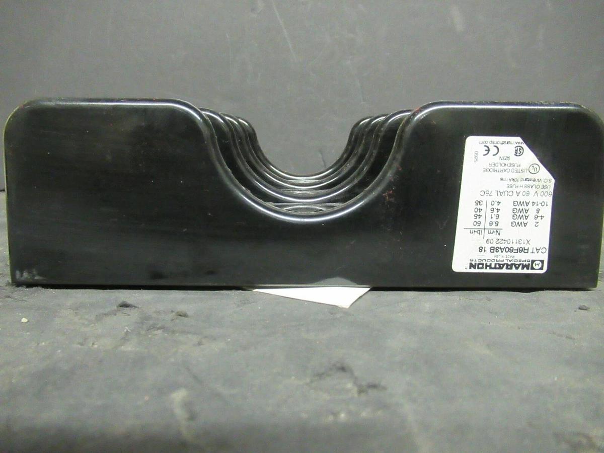 Used MARATHON FUSE HOLDER R6F60A3B 18 FOR 60 AMP 600 V CLASS H FUSES **WARRANTY**