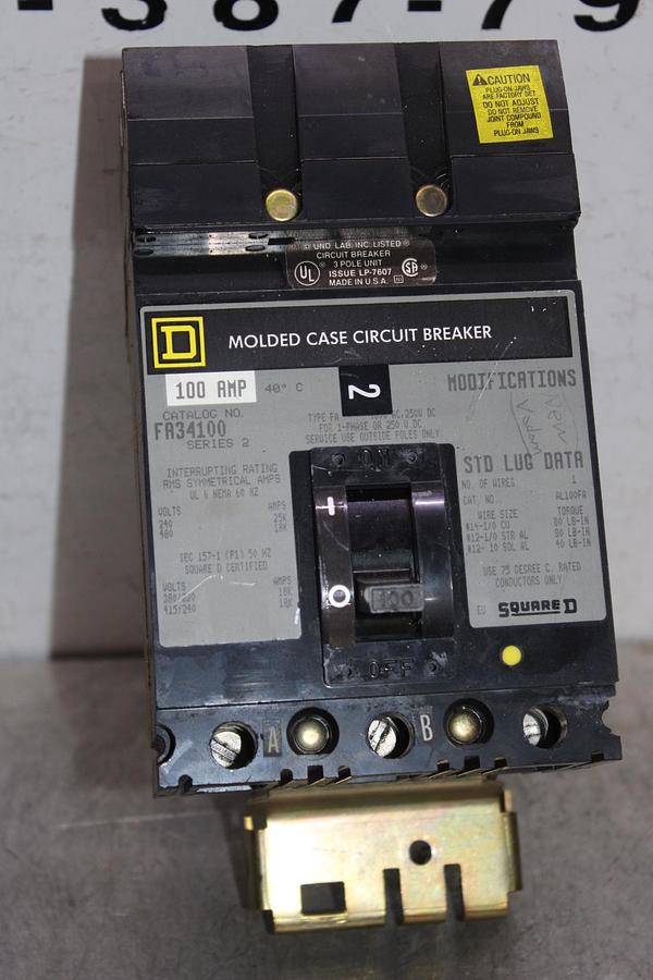 Used SQUARE D I-LINE CIRCUIT BREAKER FA340560 SERIES 2 60 AMP 480 VAC 3-POLE
