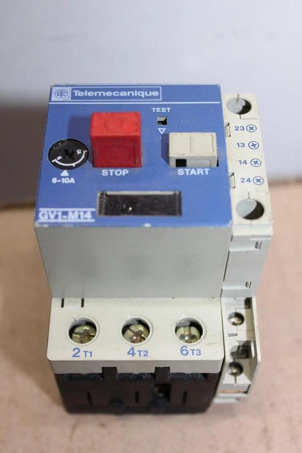 Used TELEMECANIQUE MANUAL MOTOR STARTER GV1-M14 5 HP @ 460 VAC 3 PH 6 - 10 AMPS