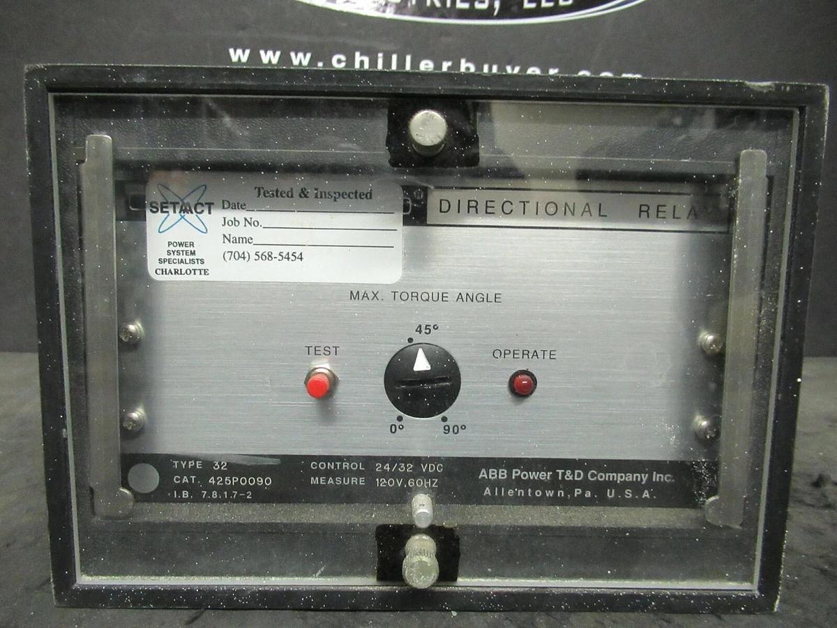 Used CIRCUIT SHIELD DIRECTIONAL RELAY TYPE 32 425P0090 ABB T&D COMPANY 24/32 VDC