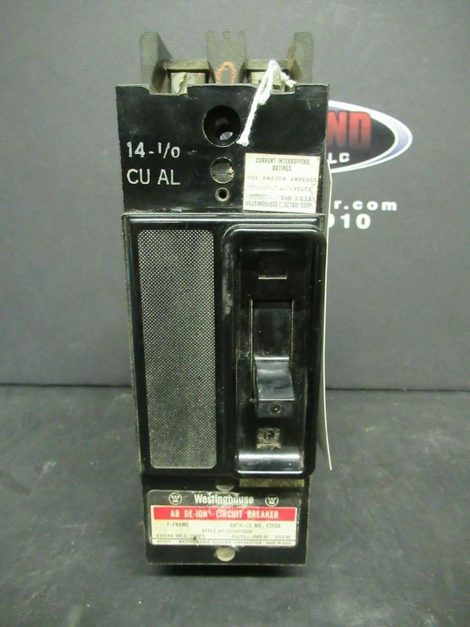 Used 100 AMP WESTINGHOUSE AB DE-ION BREAKER F2100 600 VAC 2 POLE AB POLES *WARRANTY!*