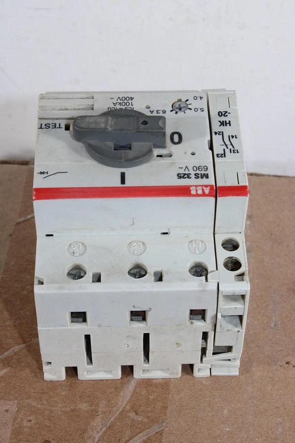Used ABB MS325 MS 325 MANUAL MOTOR STARTER 4-6.3 AMP 600V 5 HP 3 PHASE *WARRANTY*