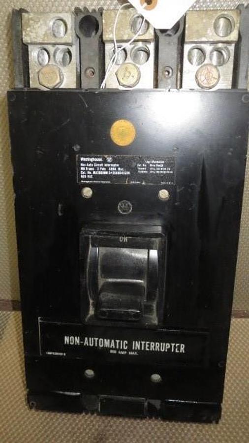 Used WESTINGHOUSE MA FRAME BREAKER 800 AMP 600 VAC 3 POLE MODEL MA3800NW **WARRANTY**