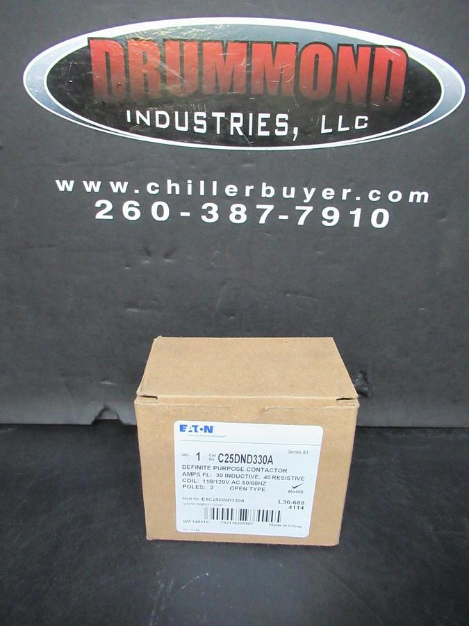 *NIB* CUTLER-HAMMER CONTACTOR C25ND330A 3-POLE 30 FLA 15 HP 600 VAC 120 VAC COIL
