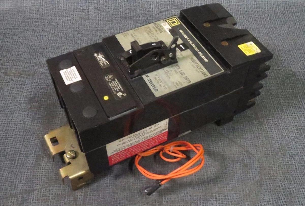 Used SQUARE D I-LINE BREAKER KH36090G 90 AMP 600 VAC 3 POLE W/ GROUND FAULT SHUNT