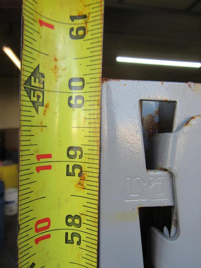 Used LYON 14GA. BULK STORAGE RACKING 7' L X 4' W X 5' T 1600# LBS CAP PER SHELF RACK