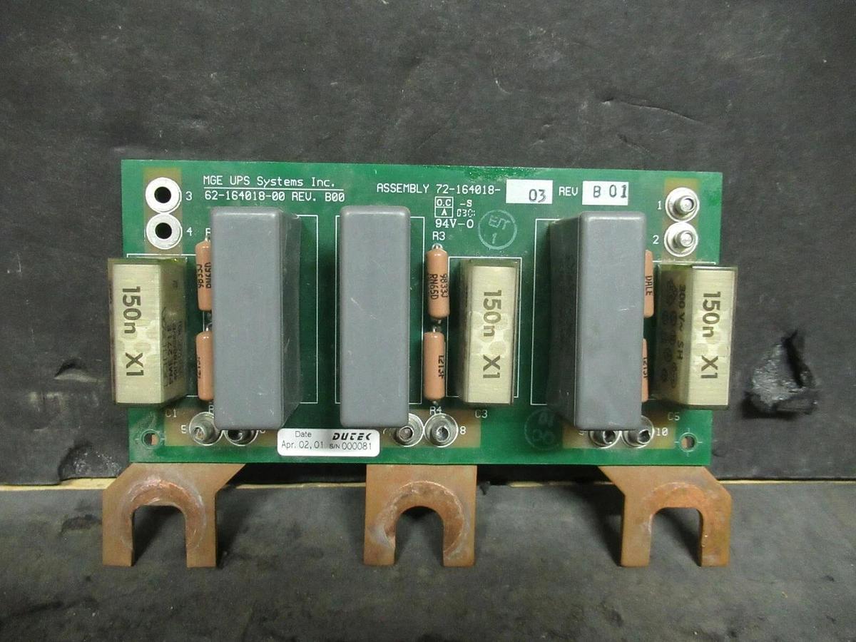 Used MGE UPS SYSTEMS 62-164018-00 REV B00 CIRCUIT BOARD ASSEMBLY 72-164018-03 B01
