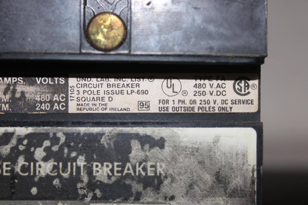 Used SQUARE D I-LINE CIRCUIT BREAKER NC361200 1200 AMP 600 VAC 3-POLE