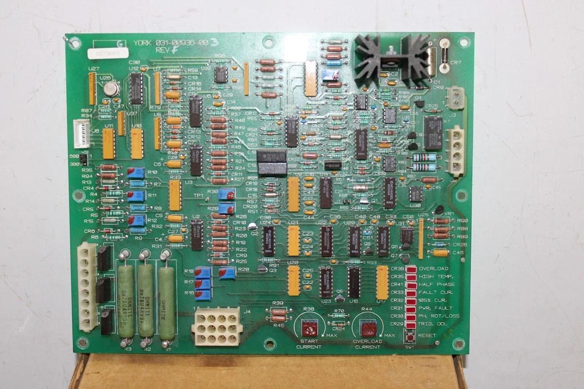 Used YORK LOGIC CONTROL CIRCUIT BOARD 031-00936-003 REV. F **WARRANTY INCLUDED**