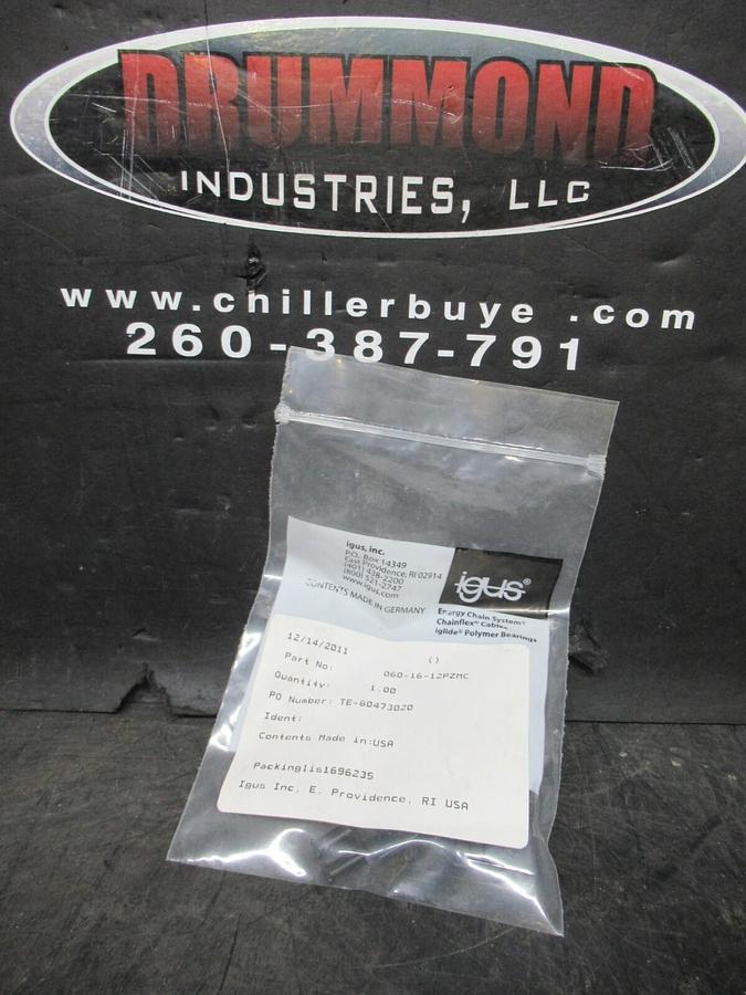 NEW IN BAG IGUS MOUNTING BRACKET ZIPPER 060-16-12PZMC **WARRANTY INCLUDED**