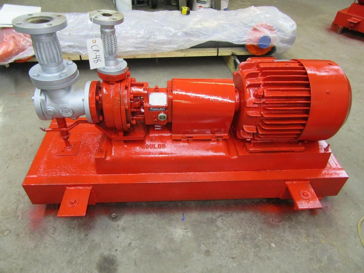 Used 25 HP STERLING PEERLESS 1.5" X 3" CENTRIFUGAL WATER PUMP 316SS 225 GPM 8" IMP